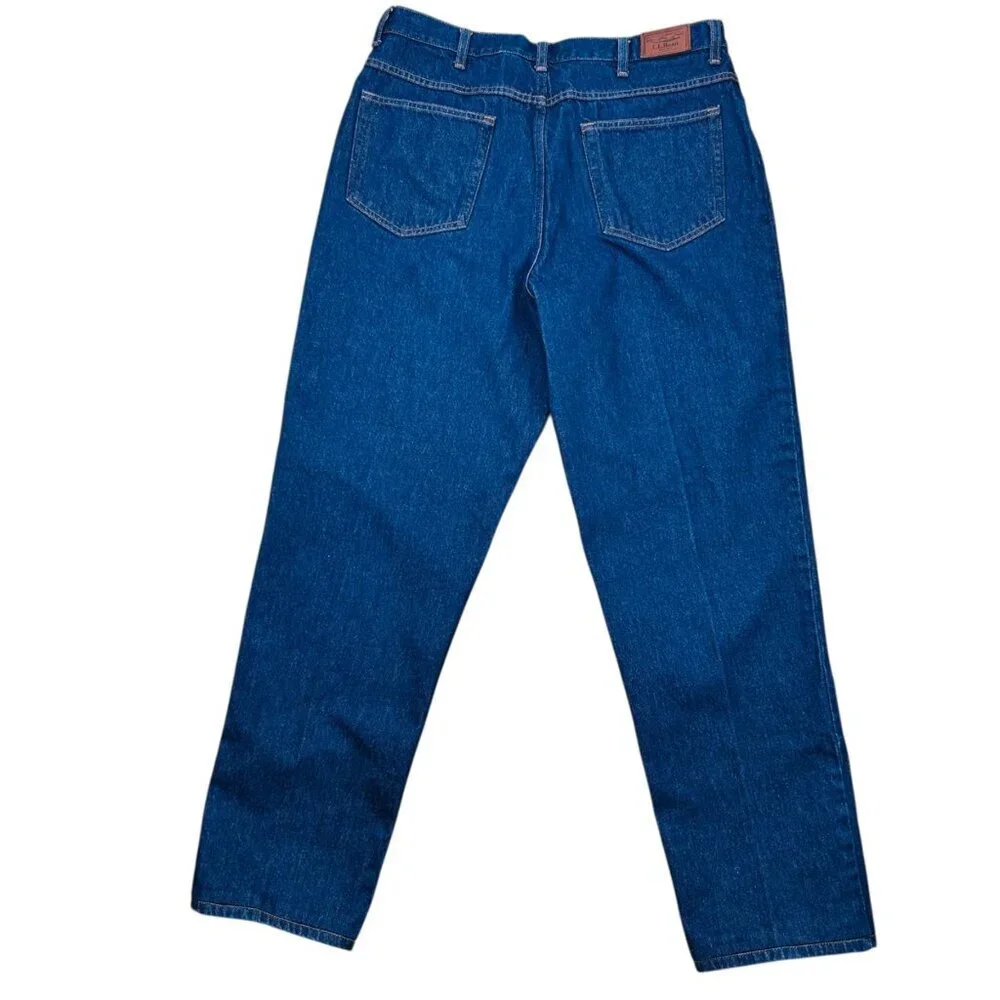 L.L. Bean Natural Fit 37x34 Men Cotton Denim Jeans Blue Outdoors Rugged